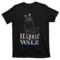 Harris Waltz 2024 Election Funny Cat Kamala Harris Tim Walz T-Shirt