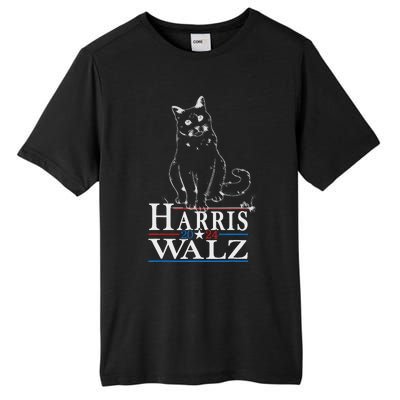 Harris Waltz 2024 Election Funny Cat Kamala Harris Tim Walz Tall Fusion ChromaSoft Performance T-Shirt