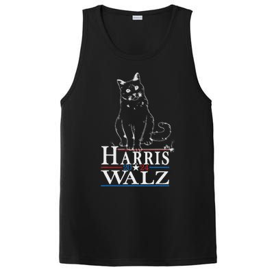 Harris Waltz 2024 Election Funny Cat Kamala Harris Tim Walz PosiCharge Competitor Tank