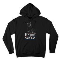 Harris Waltz 2024 Election Funny Cat Kamala Harris Tim Walz Tall Hoodie