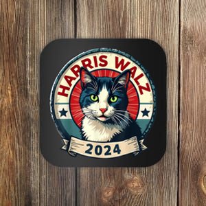 Harris Walz 2024 Funny Cat Election Kamala Harris Tim Waltz Coaster