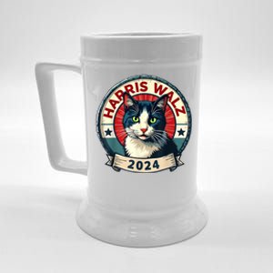 Harris Walz 2024 Funny Cat Election Kamala Harris Tim Waltz Beer Stein