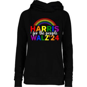 Harris Waltz 2024 For The People Lgbt Kamala Harris Womens Funnel Neck Pullover Hood