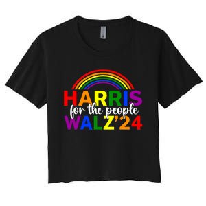 Harris Waltz 2024 For The People Lgbt Kamala Harris Women's Crop Top Tee