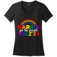 Harris Waltz 2024 For The People Lgbt Kamala Harris Women's V-Neck T-Shirt