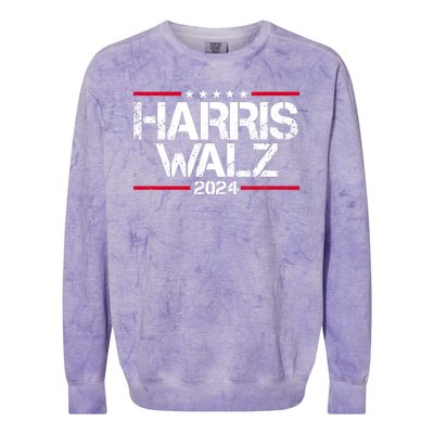 Harris Walz 2024 Vintage Eleciton Colorblast Crewneck Sweatshirt