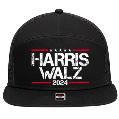 Harris Walz 2024 Vintage Eleciton 7 Panel Mesh Trucker Snapback Hat