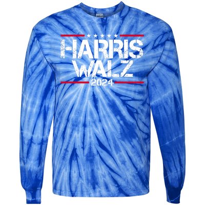 Harris Walz 2024 Vintage Eleciton Tie-Dye Long Sleeve Shirt