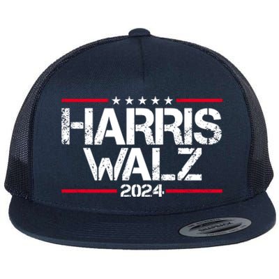 Harris Walz 2024 Vintage Eleciton Flat Bill Trucker Hat