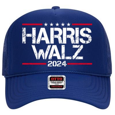 Harris Walz 2024 Vintage Eleciton High Crown Mesh Back Trucker Hat