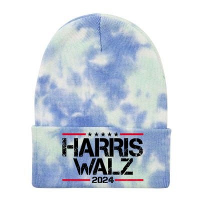 Harris Walz 2024 Vintage Eleciton Tie Dye 12in Knit Beanie