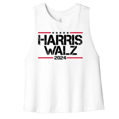 Harris Walz 2024 Vintage Eleciton Women's Racerback Cropped Tank