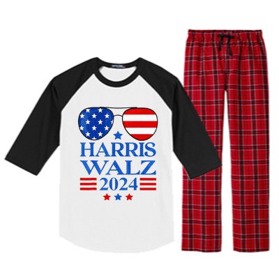 Harris Waltz 2024 Election Kamala Harris Tim Waltz 2024 Raglan Sleeve Pajama Set