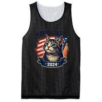 Harris Walz 2024 Funny Cat Kamala Harris Tim Walz Waltz Mesh Reversible Basketball Jersey Tank