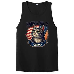 Harris Walz 2024 Funny Cat Kamala Harris Tim Walz Waltz PosiCharge Competitor Tank