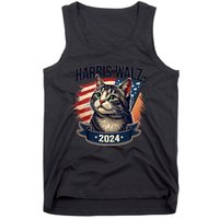 Harris Walz 2024 Funny Cat Kamala Harris Tim Walz Waltz Tank Top