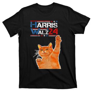 Harris Waltz 2024 Cat Funny Vp Vice President Election T-Shirt