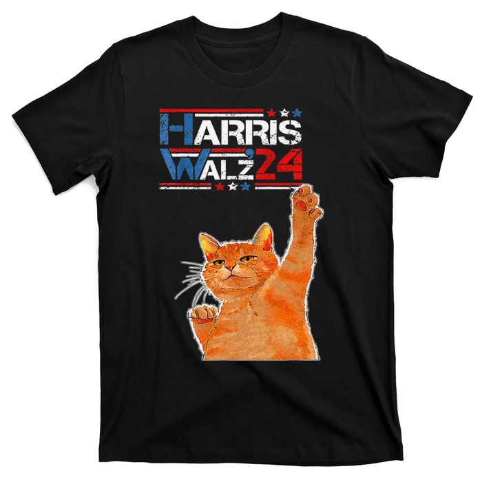 Harris Waltz 2024 Cat Funny Vp Vice President Election T-Shirt