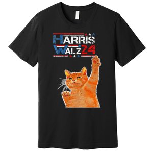 Harris Waltz 2024 Cat Funny Vp Vice President Election Premium T-Shirt