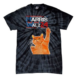 Harris Waltz 2024 Cat Funny Vp Vice President Election Tie-Dye T-Shirt