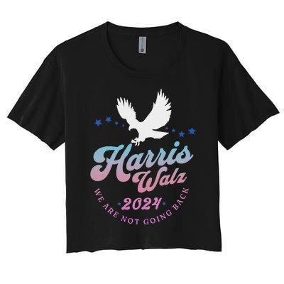 Harris Walz 2024 Election Vote Blue Kamala Walz 2024 Women's Crop Top Tee