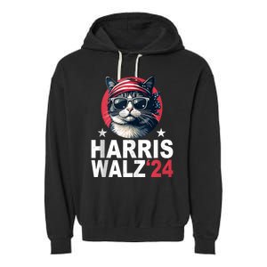 Harris Waltz 2024 Cat Lady Kamala Harris Tim Walz Waltz Garment-Dyed Fleece Hoodie