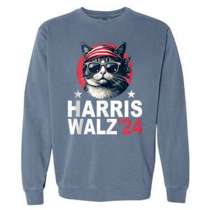 Harris Waltz 2024 Cat Lady Kamala Harris Tim Walz Waltz Garment-Dyed Sweatshirt