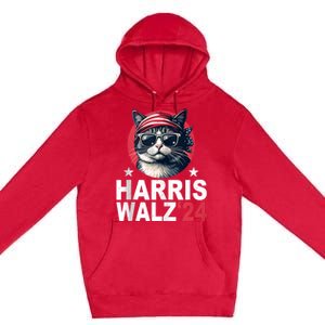 Harris Waltz 2024 Cat Lady Kamala Harris Tim Walz Waltz Premium Pullover Hoodie