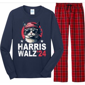 Harris Waltz 2024 Cat Lady Kamala Harris Tim Walz Waltz Long Sleeve Pajama Set