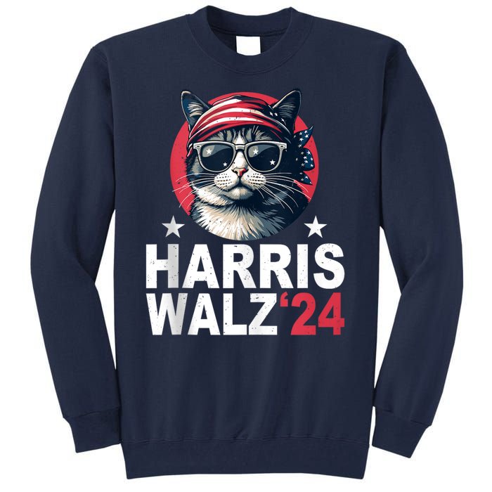 Harris Waltz 2024 Cat Lady Kamala Harris Tim Walz Waltz Tall Sweatshirt