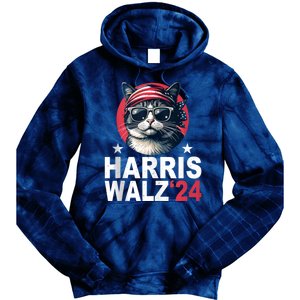 Harris Waltz 2024 Cat Lady Kamala Harris Tim Walz Waltz Tie Dye Hoodie