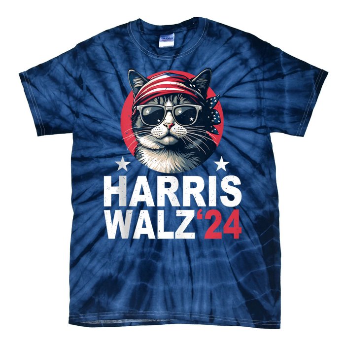 Harris Waltz 2024 Cat Lady Kamala Harris Tim Walz Waltz Tie-Dye T-Shirt