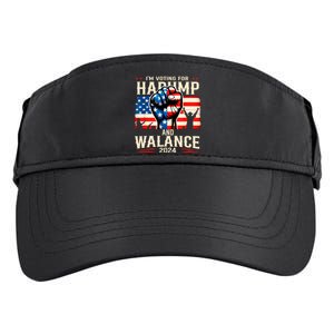 Harump Wallace 2024 Harris Trump Walz Vance America Flag Design Adult Drive Performance Visor