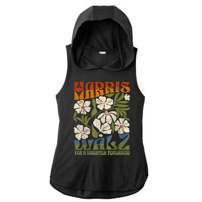 Harris Waltz 2024 For A Brighter Tomorrow Boho Aesthetic Ladies PosiCharge Tri-Blend Wicking Draft Hoodie Tank