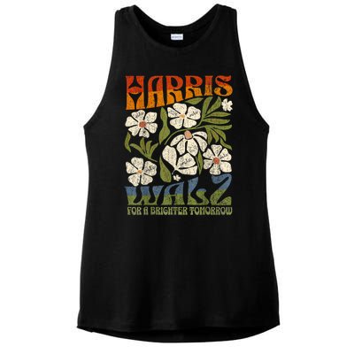 Harris Waltz 2024 For A Brighter Tomorrow Boho Aesthetic Ladies PosiCharge Tri-Blend Wicking Tank