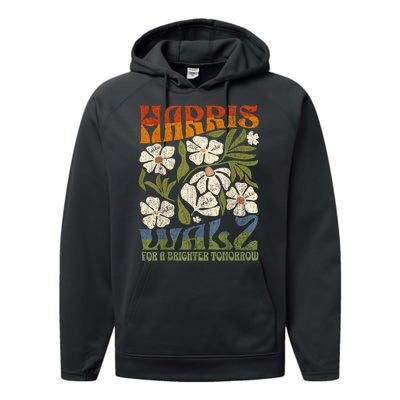 Harris Waltz 2024 For A Brighter Tomorrow Boho Aesthetic Performance Fleece Hoodie