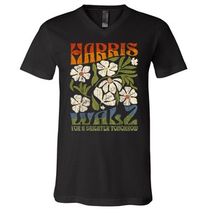 Harris Waltz 2024 For A Brighter Tomorrow Boho Aesthetic V-Neck T-Shirt