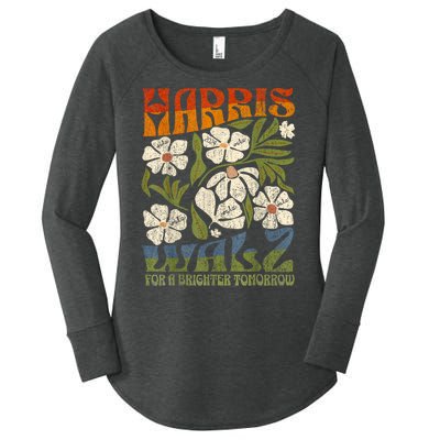 Harris Waltz 2024 For A Brighter Tomorrow Boho Aesthetic Women's Perfect Tri Tunic Long Sleeve Shirt