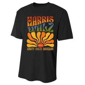 Harris Waltz 2024 Unity Over Division Kamala Harris Tim Walz Performance Sprint T-Shirt