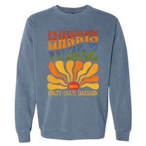 Harris Waltz 2024 Unity Over Division Kamala Harris Tim Walz Garment-Dyed Sweatshirt