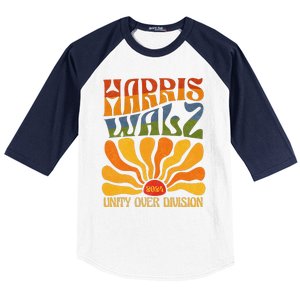 Harris Waltz 2024 Unity Over Division Kamala Harris Tim Walz Baseball Sleeve Shirt