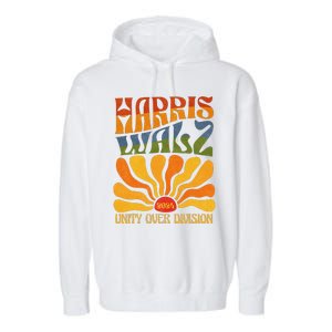 Harris Waltz 2024 Unity Over Division Kamala Harris Tim Walz Garment-Dyed Fleece Hoodie