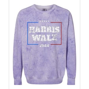 Harris Walz 2024 Election Liberal Gifts Colorblast Crewneck Sweatshirt