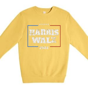 Harris Walz 2024 Election Liberal Gifts Premium Crewneck Sweatshirt