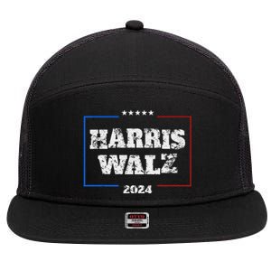 Harris Walz 2024 Election Liberal Gifts 7 Panel Mesh Trucker Snapback Hat