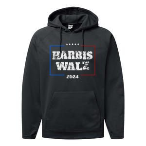 Harris Walz 2024 Election Liberal Gifts Performance Fleece Hoodie