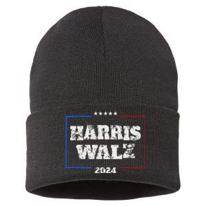 Harris Walz 2024 Election Liberal Gifts Sustainable Knit Beanie