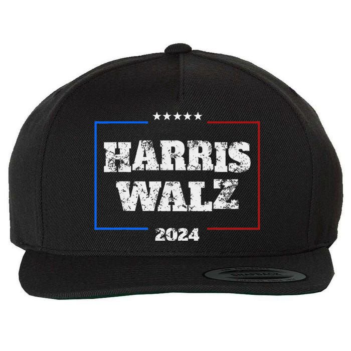 Harris Walz 2024 Election Liberal Gifts Wool Snapback Cap