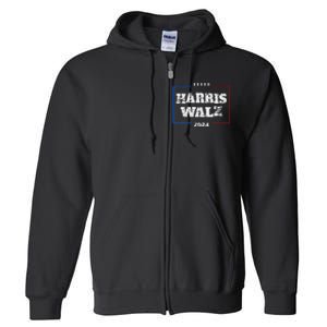 Harris Walz 2024 Election Liberal Gifts Full Zip Hoodie