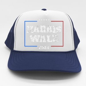 Harris Walz 2024 Election Liberal Gifts Trucker Hat